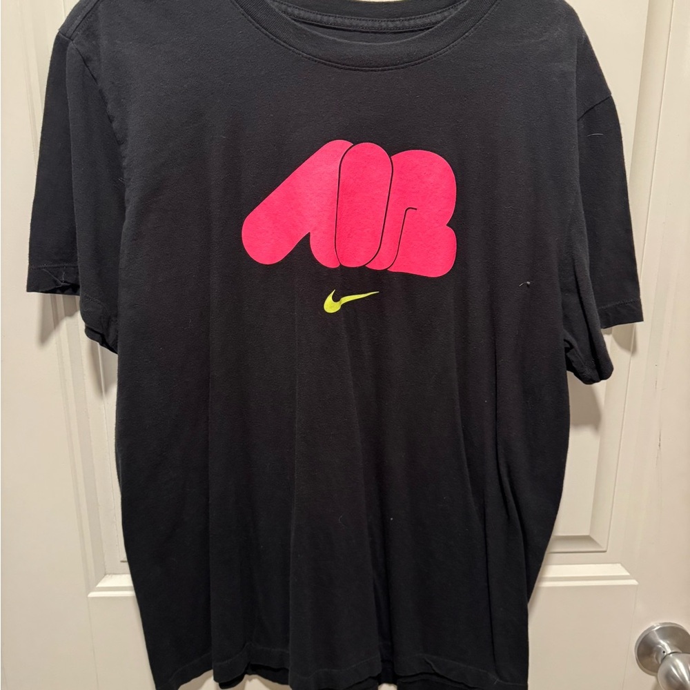Nike Black Tee with Pink and Yellow Accents